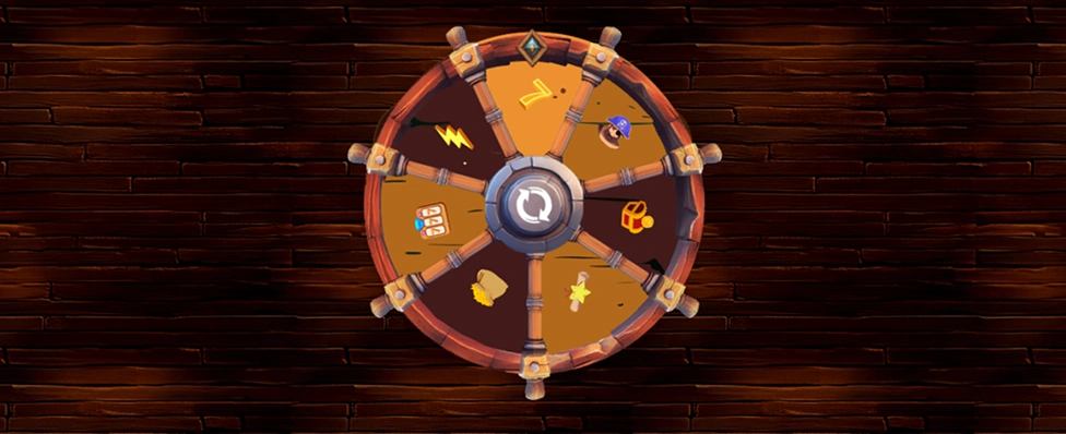 Zakręcenie kołem w Pirate Spins Casino.