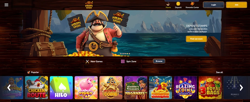 Obraz kasyna Pirate Spins.