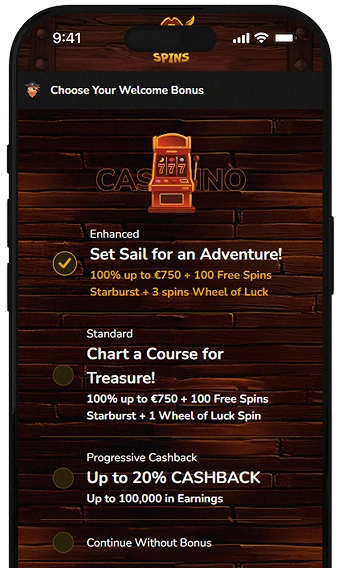 Rejestracja w Pirate Spins.